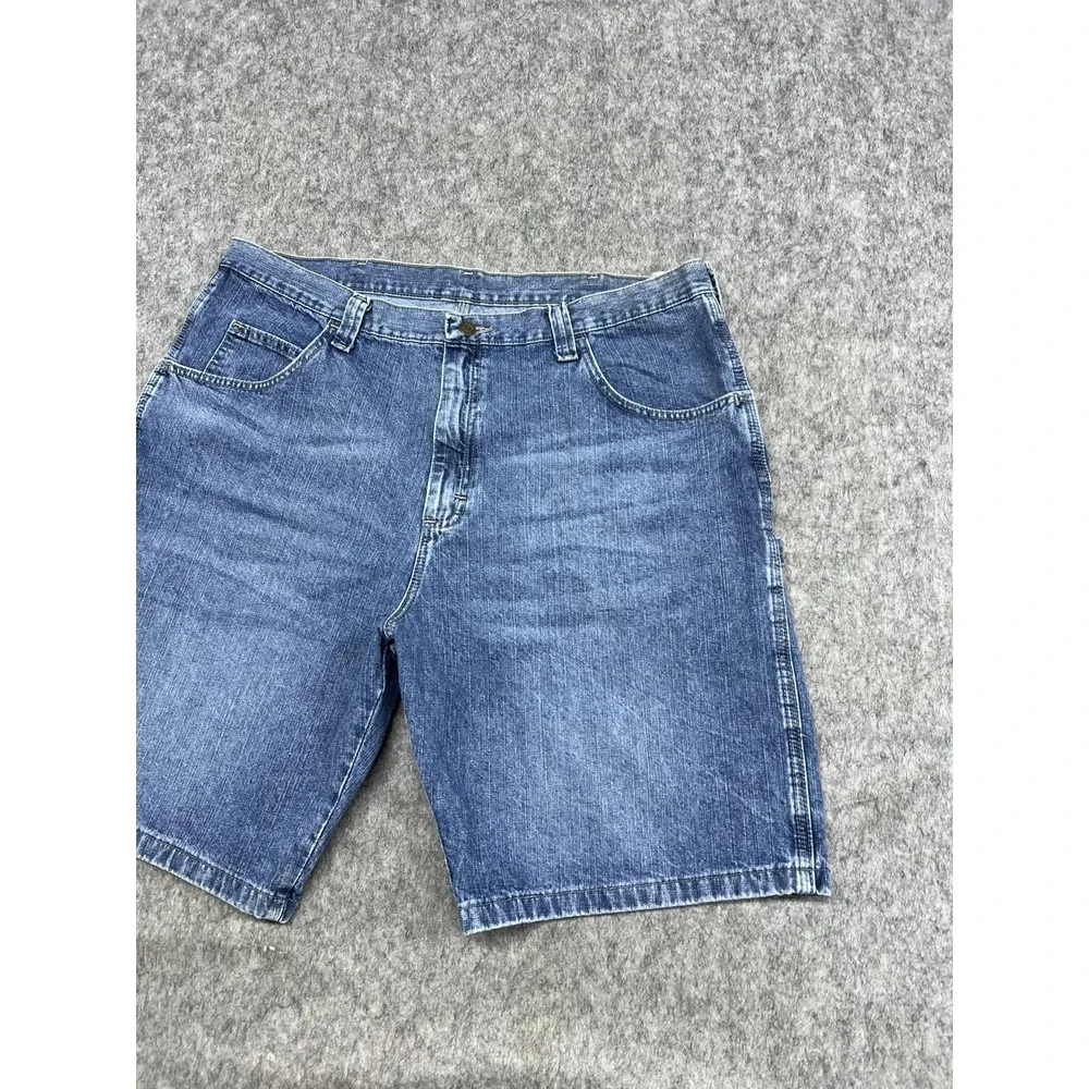 Wrangler Cargo Shorts Mens 40 Blue Denim Carpenter Workwear 10